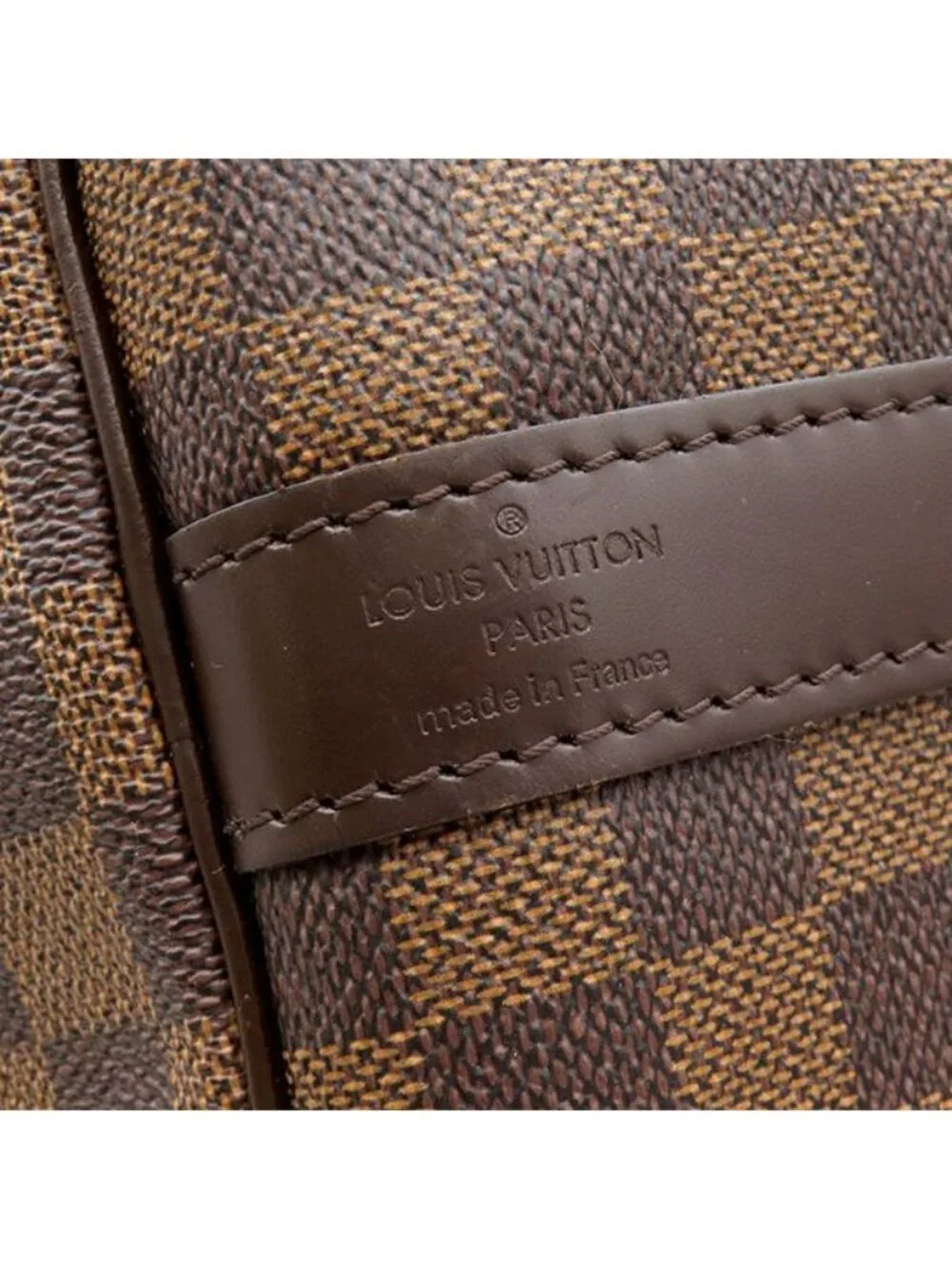 Louis Vuitton Boston Bag Keepall Bandouliere 55 Damier Canvas Ebene Gold Brown